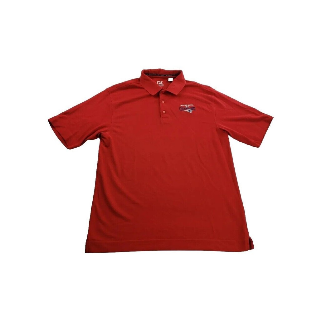 Cutter Buck - New England Patriots Super Bowl LI  Mens Red Polo Shirt - Size L